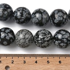 Natural Snowflake Obsidian Beads Strands&nbsp;G-F818-A10-16mm