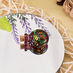 Handmade Lampwork Perfume Bottle Pendants&nbsp;LAMP-TADJ0001-05B