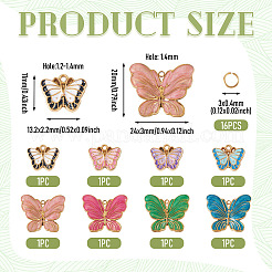 8Pcs 8 Styles 304 Stainless Steel Enamel Pendants&nbsp;STAS-TA0005-77
