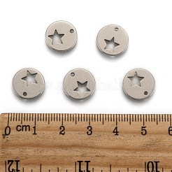Tarnish Resistant 304 Stainless Steel Flat Round Charms&nbsp;STAS-R063-03