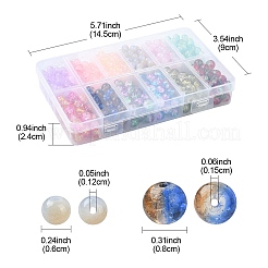 708Pcs 12 Styles Glass Round Beads&nbsp;DGLA-YW0001-15