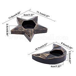 2Pcs 2 Styles Resin Candle Holder&nbsp;AJEW-GA0002-87B