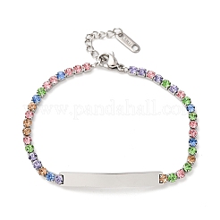 304 Stainless Steel Rhinestone Cup Chain Bracelets&nbsp;BJEW-G753-02P-01