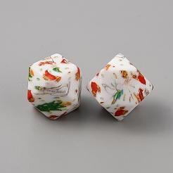 Christmas Theme Food Grade Eco-Friendly Silicone Beads&nbsp;SIL-WH0006-16A