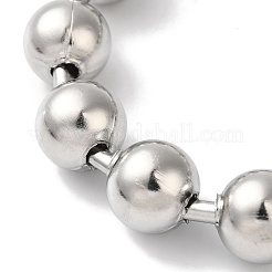 Non-Tarnish 304 Stainless Steel Beads Ball Chain Bracelets for Women&nbsp;BJEW-B092-01C-P