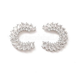 Rack Plating Brass Micro Pave Cubic Zirconia Stud Earrings&nbsp;EJEW-H091-37P
