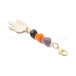 8Pcs Halloween Glass & Alloy Enamel Pendant Decorations&nbsp;HJEW-JM03687