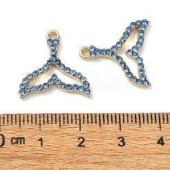 Golden Rack Plating Alloy Rhinestone Pendants&nbsp;PALLOY-F308-23G-02