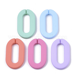 Opaque Spray Painted Acrylic Linking Rings&nbsp;OACR-N009-002A-A