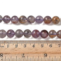 Natural Purple Phantom Quartz Purple Lodolite Quartz Beads Strands&nbsp;G-S333-10mm-030-01