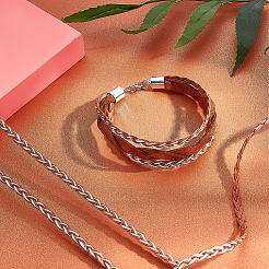 10m 3-Ply PU Leather Braided Cord&nbsp;LC-PH0001-07A