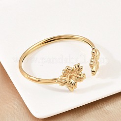 304 Stainless Steel Cuff Bangles for Women&nbsp;BJEW-A147-01A-G