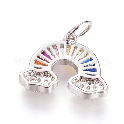 Brass Micro Pave Cubic Zirconia Pendants&nbsp;ZIRC-G166-26P
