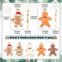 10Pcs 5 Styles Alloy Enamel Pendants&nbsp;FIND-YW0005-43