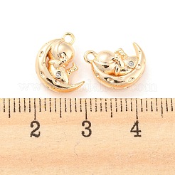 Brass Micro Pave Cubic Zirconia Pendants&nbsp;KK-E090-23G