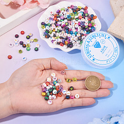 DIY Flat Round with Letter Beads Bracelets Making Kits&nbsp;DIY-TADJ0001-02