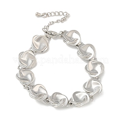 Brass Flat Round Links Bracelets for Women&nbsp;KK-B124-11P