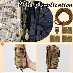 Polyester Tactical Flag Bungee Elastic Fastener Strap&nbsp;FIND-WH0139-760B