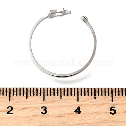 304 Stainless Steel Micro Pave Cubic Zirconia Open Cuff Rings&nbsp;LS-RJEW-S628-02P