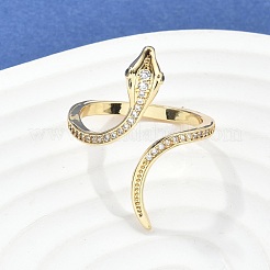 Brass Micro Pave Clear Cubic Zirconia Cuff Rings&nbsp;ZIRC-M117-02G