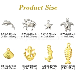 15Pcs 15 Styles Ocean Theme Alloy Pendants&nbsp;FIND-YW0005-11