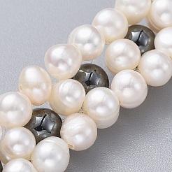 Non-Magnetic Synthetic Hematite Beads Bracelets&nbsp;BJEW-JB04605