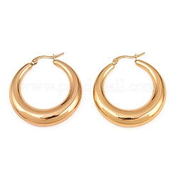 Ion Plating(IP) 304 Stainless Steel Hoop Earrings&nbsp;X-EJEW-O096-45G