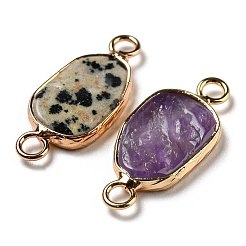 Natural Mixed Stone Connector Charms&nbsp;KK-C034-03G
