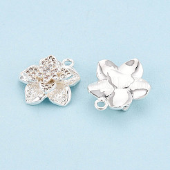 Brass Micro Pave Clear Cubic Zirconia Pendants&nbsp;KK-T077-31S