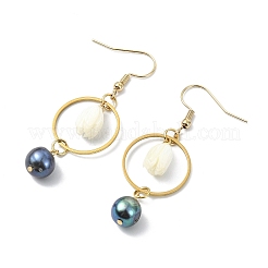 Natural Cultured Freshwater Pearl Dangle Earrings&nbsp;EJEW-JE07168