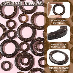 35Pcs Wood Jewelry Findings Coconut Linking Rings&nbsp;COCO-YW0001-01