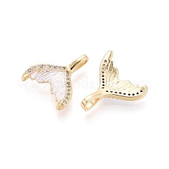 Spray Painted Brass Pave Cubic Zirconia Pendants&nbsp;KK-T072-32G