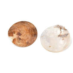 Natural Akoya Shell Disc Links Connector Charms&nbsp;SHEL-B005-04