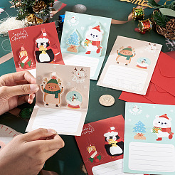 18 Bags 3 Colors Christmas Paper Congratulation Card&nbsp;DIY-TA0013-84