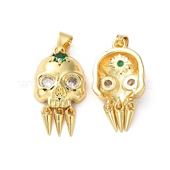 Rack Plating Brass Pave Cubic Zirconia Pendants&nbsp;KK-O142-36G