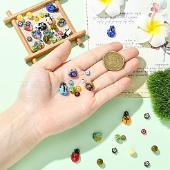 50Pcs 5 Styles Handmade Millefiori Lampwork Beads&nbsp;LAMP-YW0001-93