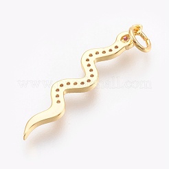 Brass Micro Pave Cubic Zirconia Pendants&nbsp;ZIRC-O026-22G-NR