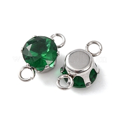 304 Stainless Steel Micro Pave Cubic Zirconia Connector Charms&nbsp;STAS-H240-50P-05