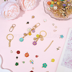 DIY Letter & Flower Keychain Findings Kits&nbsp;DIY-BM0002-22