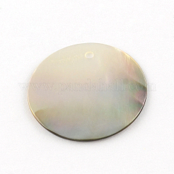 Flat Round Black Lip Shell Pendants&nbsp;SHEL-R009-32