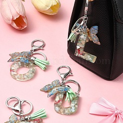 Resin & Acrylic & Faux Suede Tassel Keychain&nbsp;KEYC-YW00126-01