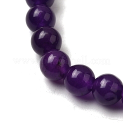 Dyed Synthetic Quartz Imitation Amethyst Beaded Stretch Bracelets&nbsp;PW-WG7FE75-02-1
