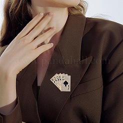 2Pcs Poker Card Enamel Pins&nbsp;JEWB-FH0003-18G