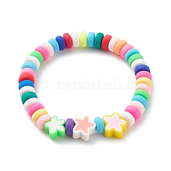 9Pcs 9 Style Handmade Polymer Clay Beaded Stretch Bracelets Set&nbsp;BJEW-JB08959
