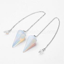 Natural & Synthetic Mixed Stone Hexagonal Pointed Dowsing Pendulums&nbsp;G-D847-M