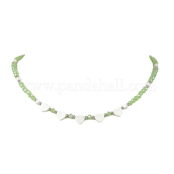 Natural Freshwater Shell & Glass Beaded Necklaces for Women&nbsp;NJEW-JN06082