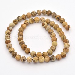 Natural Picture Jasper Beads Strands&nbsp;G-D659-6mm