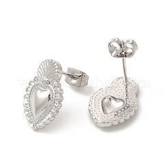 Rack Plating Brass Heart Stud Earrings for Women&nbsp;EJEW-I283-02P