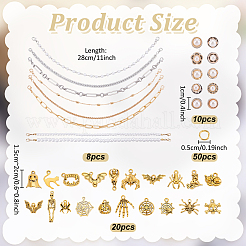 8Pcs Alloy & Plastic Imitation Pearl Hat Chains&nbsp;FIND-ME0003-41