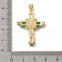 Religion Brass Micro Pave Cubic Zirconia Pendants&nbsp;KK-Z155-10G